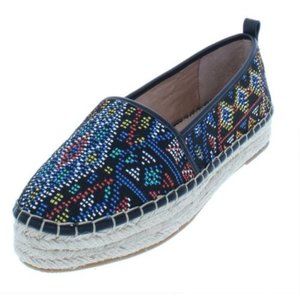 INC International Concepts Caleyy Black Multi Espadrille Shoes Size 9.5